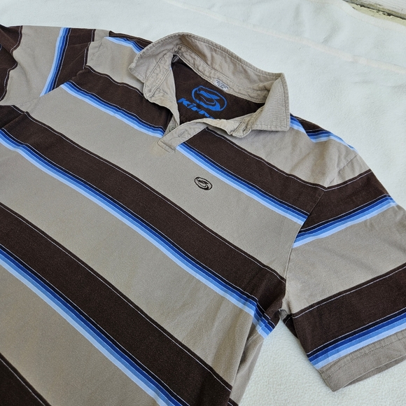 Kirra Other - Kirra Men's Brown and Blue Striped Shirt